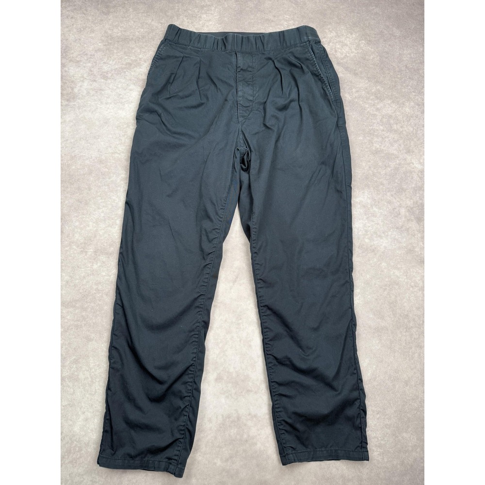 Uniqlo and Lemaire Pants Mens‎ Medium Black Elastic Waist Straight Relaxed Fit